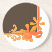 En Grès Dessous de verre à fleurs rétro (Devant)