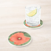 En Grès Dessous de verre à fleurs sauvages de pavot (Côté)