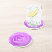 En Grès Dessous de verre à fleurs violettes de Camellia (Côté)