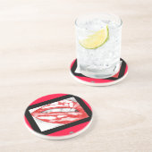 En Grès Dessous de verre à lèvres chaudes (écarlate) (Côté)