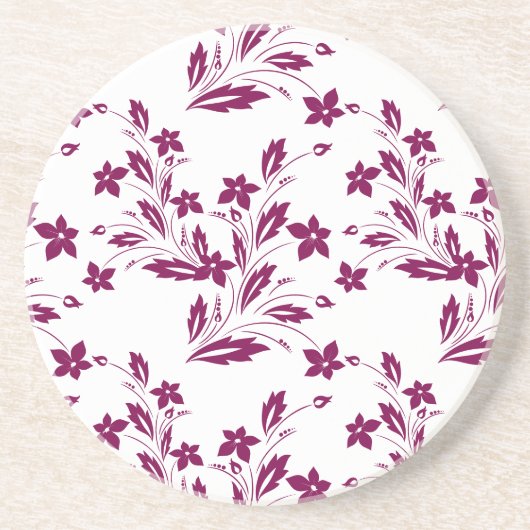 En Grès Dessous de verre à motifs floraux (Devant)