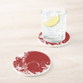 En Grès Dessous de verre à neige rouge (Côté)