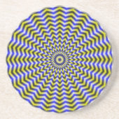En Grès Dessous de verre à onduleurs bleu et jaune Zigzag (Devant)