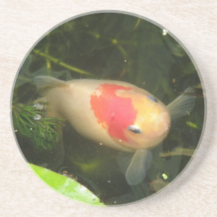 En Grès Dessous de verre à poissons rouges