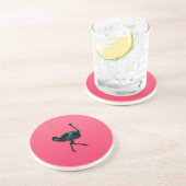 En Grès Dessous de verre Abstrait d'autruche (Côté)