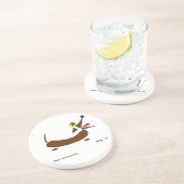 En Grès Dessous de verre Abstrait Wiener Dog (Côté)