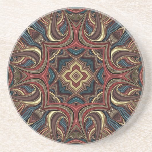 En Grès Dessous de verre acryliques de mandala de vision (Devant)