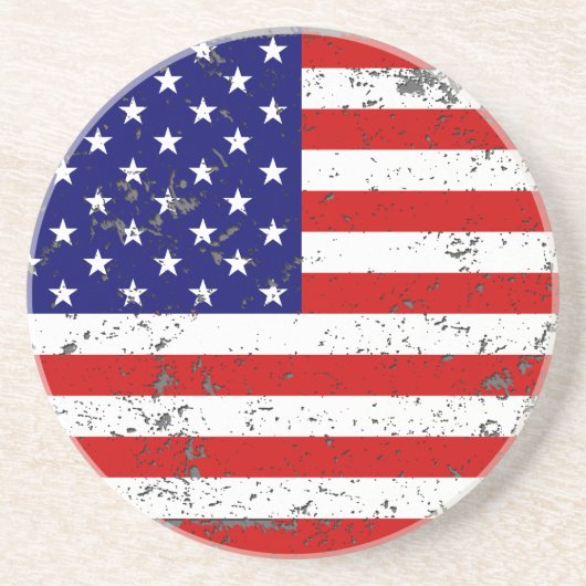 En Grès Dessous de verre affligés de drapeau américain (Devant)