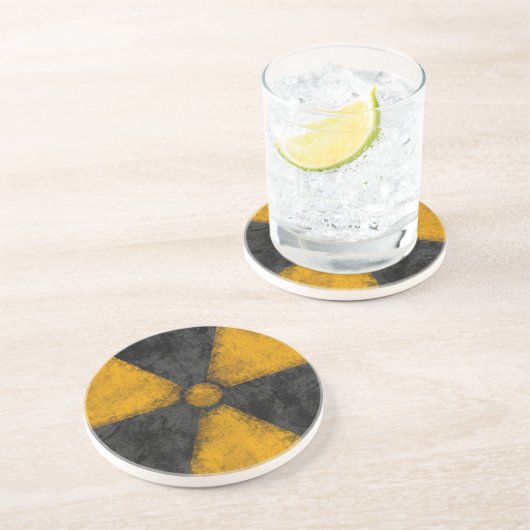 En Grès Dessous de verre affligés de symbole de (Côté)