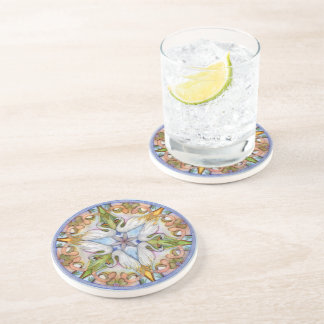 En Grès Dessous de verre aimés de mandala