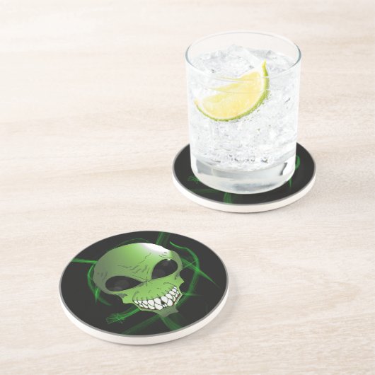 En Grès Dessous de verre alien vert Sandstone Drink (Côté)