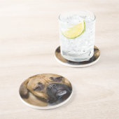En Grès Dessous de verre américains de chien de boxeur (Côté)