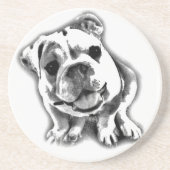 En Grès Dessous de verre anglais de chiot de bouledogue (Devant)