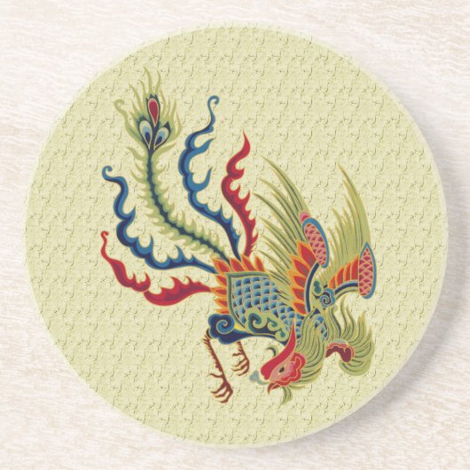En Grès Dessous de verre animal d'art de coq chinois (Devant)