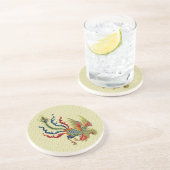 En Grès Dessous de verre animal d'art de coq chinois (Côté)