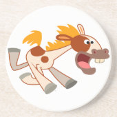 En Grès Dessous de verre animé Cartoon Pinto Horse (Devant)