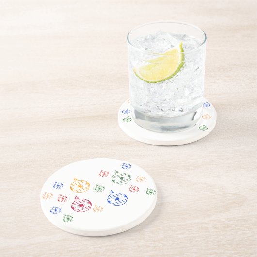 En Grès Dessous de verre - Arbre de Noël Ornements (Côté)