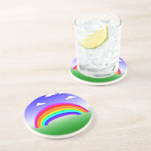 En Grès Dessous de verre arc-en-ciel et nuages (Côté)