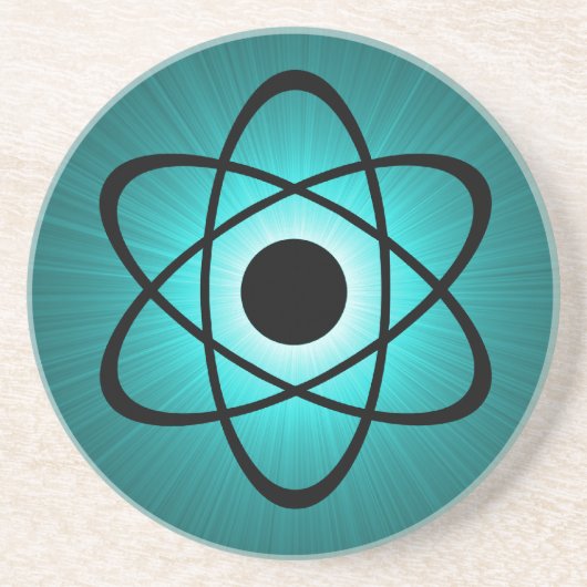 En Grès Dessous de verre atomique Nerdy, Turquoise (Devant)