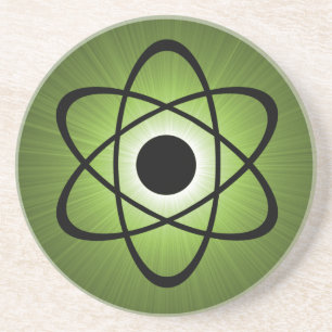En Grès Dessous de verre atomiques ringards, verts