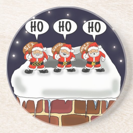 En Grès Dessous de verre "attaque des Mini-Santa" - par (Devant)