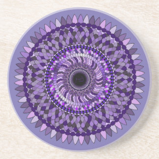En Grès dessous de verre au design mandala violet