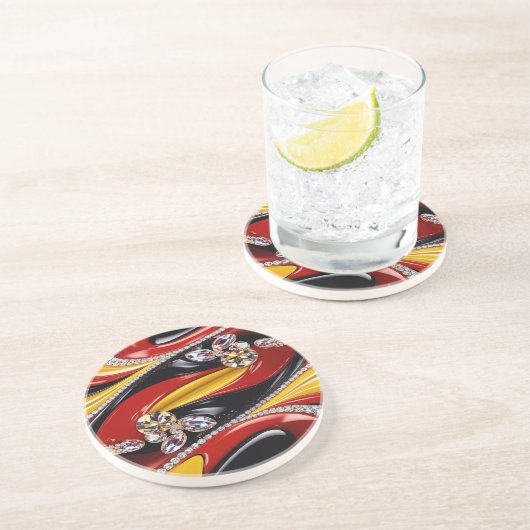 En Grès Dessous de verre aux couleurs belges (Côté)