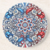 En Grès Dessous de verre aux couleurs françaises Design (Devant)