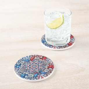 En Grès Dessous de verre aux couleurs françaises Design