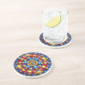 En Grès Dessous de verre aux couleurs roumaines Design (Côté)