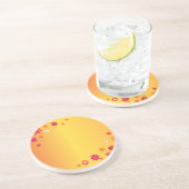 En Grès Dessous de verre aux fleurs orange (Côté)