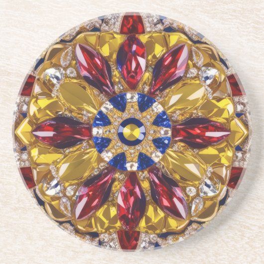 En Grès Dessous de verre avec Colombie Colours Design (Devant)