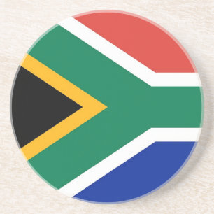 En Grès Dessous de verre avec drapeau d'Afrique du Sud