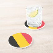 En Grès Dessous de verre avec Drapeau de Belgique (Côté)
