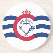 En Grès Dessous de verre avec Drapeau de Cincinnati, Ohio, (Devant)