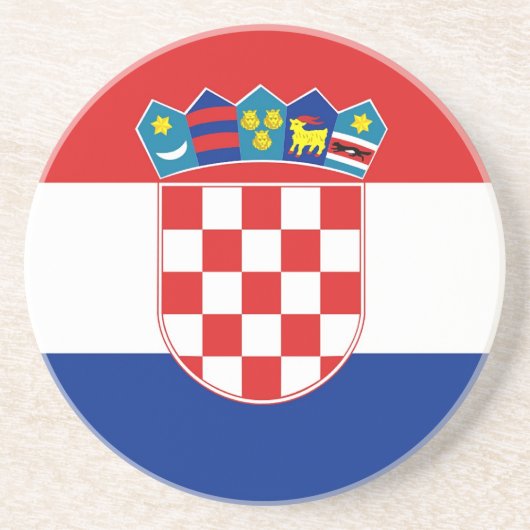 En Grès Dessous de verre avec Drapeau de Croatie (Devant)