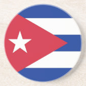 En Grès Dessous de verre avec Drapeau de Cuba (Devant)