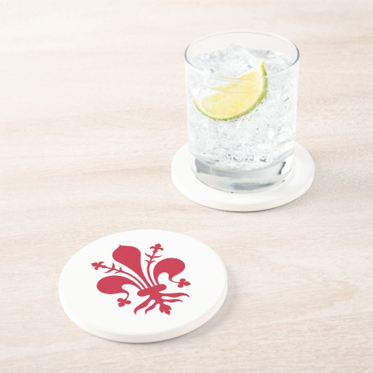 En Grès Dessous de verre avec Drapeau de Florence, Italie (Côté)