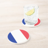 En Grès Dessous de verre avec Drapeau de France (Côté)