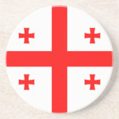 En Grès Dessous de verre avec Drapeau de Géorgie (Devant)