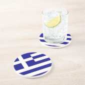 En Grès Dessous de verre avec Drapeau de Grèce (Côté)