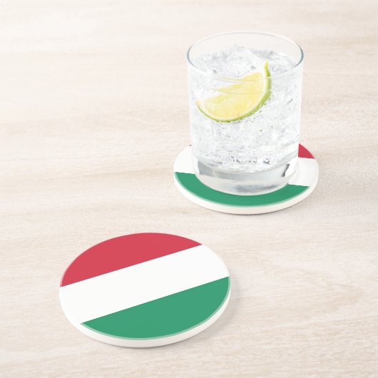 En Grès Dessous de verre avec Drapeau de Hongrie (Côté)