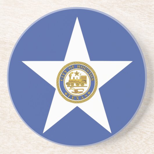 En Grès Dessous de verre avec Drapeau de Houston, Texas, U (Devant)