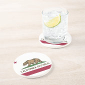 En Grès Dessous de verre avec Drapeau de la Californie, US (Côté)