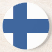 En Grès Dessous de verre avec drapeau de la Finlande (Devant)