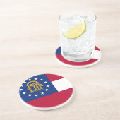 En Grès Dessous de verre avec Drapeau de la Géorgie, USA (Côté)