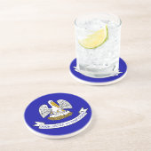 En Grès Dessous de verre avec Drapeau de la Louisiane, USA (Côté)