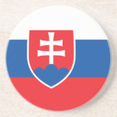 En Grès Dessous de verre avec drapeau de la Slovaquie (Devant)