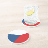 En Grès Dessous de verre avec drapeau de la Tchéquie (Côté)