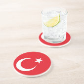 En Grès Dessous de verre avec drapeau de la Turquie (Côté)